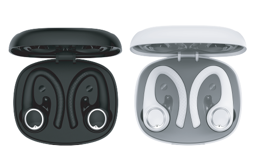 The Active earbuds feature a rubberized body with IPX5 Sweatproof Earbuds Construction
